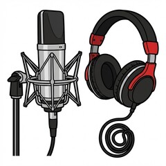 headphones and microphone