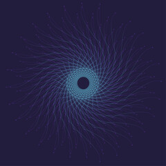 Abstract Digital Vortex Lines Futuristic Circular Network Background