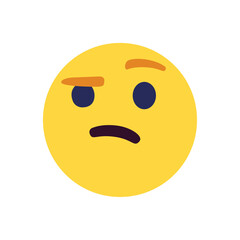 Fototapeta premium Thinking face think wondering questioning question why face emoji symbol sign icon vector illustration isolated flat