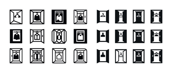 Variety of fashion icons in black frames