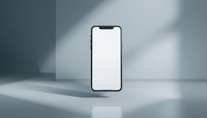 Smartphone Mockup with Blank Screen on Minimal Background