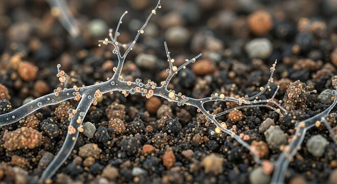 AM hyphae interacting with metal ions in soil