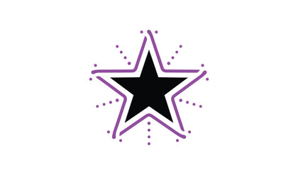 Obraz premium Purple Star Icon with Dots on White Background