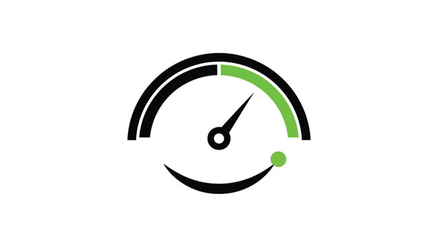 Speedometer Needle Moving Fast on Green Gauge