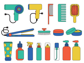 Naklejka premium ポップなヘアケア用品