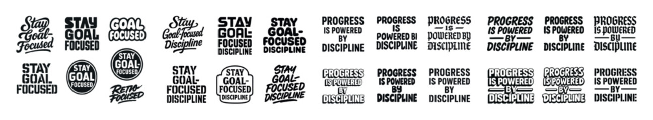 Fototapeta premium Motivational typography designs with goal and progress themes