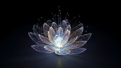 Illuminated lotus flower