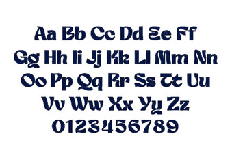 Obraz premium A bold display font with a brown-gold metallic effect. Strong, retro, and elegant feel, perfect for titles, logos, posters, and classic or game-themed designs.