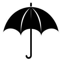 Umbrella vector clean black silhouette design white background