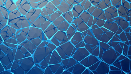 Stunning blue geometric pattern with glowing lines and shapes