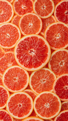 Red grapefruit slices in a visually appealing layout suitable for food blogs, wellness websites, recipe books, or healthy eating content.