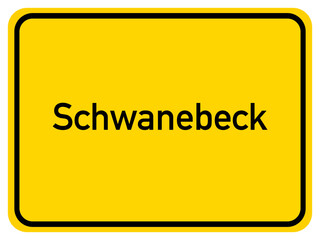 Illustration of a city entrance sign for the city of Schwanebeck