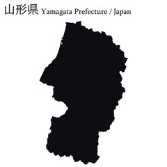 Obraz premium イラスト素材：日本地図 山形県ベクターイラストマップ