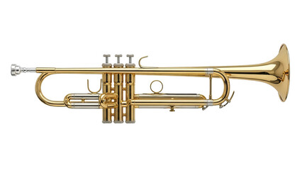 Obraz premium Golden Brass Trumpet Isolated On Black Background