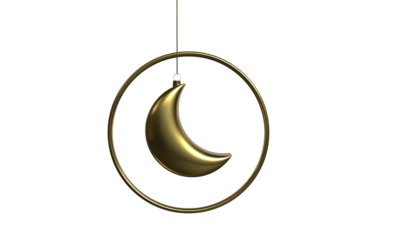 Ramadan kareem moon half golden yellow orange color circle round line muslim islam arabic object icon ramadan kareem religion mosque festival crescent arab allah ramadan kareem muslim islam arabic art