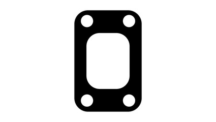Turbo Inlet Gasket, black isolated silhouette