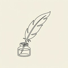 vector illustration of a feather pen