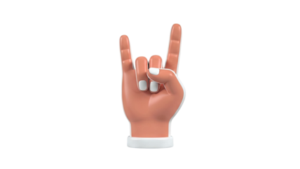 3D Rock On Hand Gesture