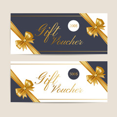 A gift voucher with a realistic bow.