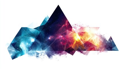 Abstract Geometric Mountains In Space