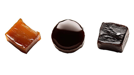 Assorted gourmet chocolates on transparent background