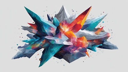 Abstract Colorful Pixel Art Explosion
