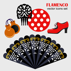 flamenco vector set icons