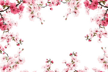 Spring Japanese Cherry blossom flower background vector. Sakura floral Wallpaper design of elegant watercolor cherry blossom flower, branch. Illustration for banner, wall decoration, backdrop, ads.