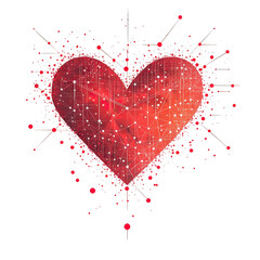 Abstract red heart with dots