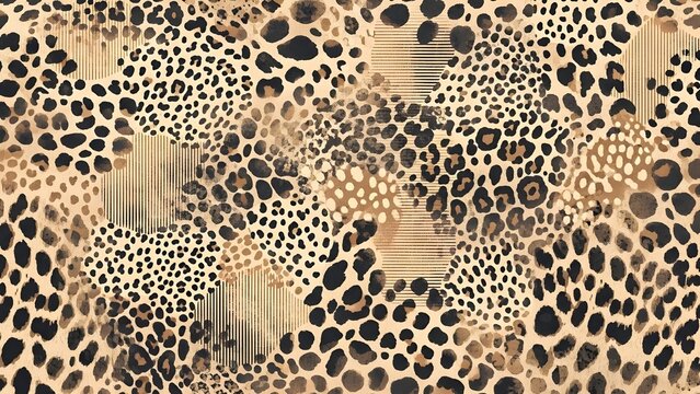 Conjunto de patrones sin fisuras de textura de piel de animal monocromo negro, beige y crema