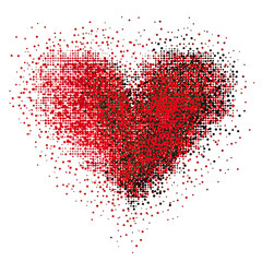 Abstract heart shape with red dots