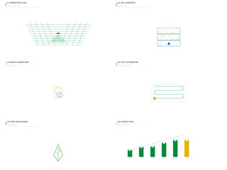 Smart Farming and AgTech  Light Mode UI Kit: Drone Crop Scan, Soil Moisture, Weather & Autonomous Tractor HUD