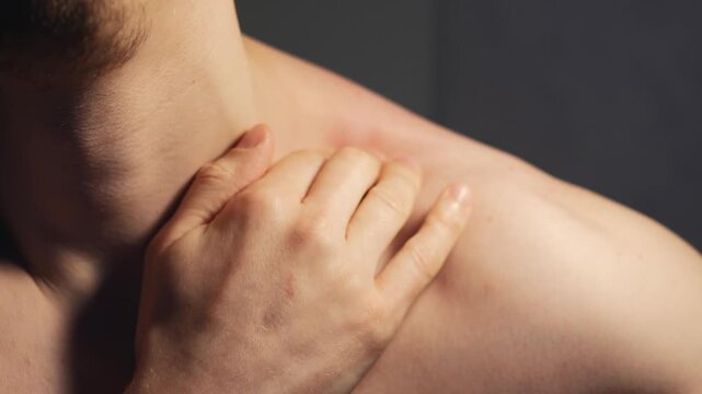 Shoulder massage close-up