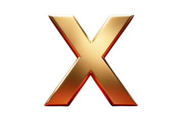 Obraz premium Gold and Red Letter X Icon
