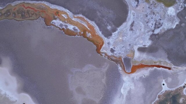 Aerial view of saline pond in Salar de Antofalla