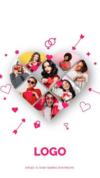 Valentines Day Photo Collage Intro - Vertical