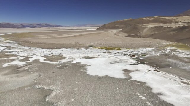 Saline pond in Salar de Antofalla landscape