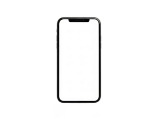 Minimalist smartphone mockup against white background isolated on transparent background