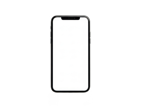 Minimalist smartphone mockup against white background isolated on transparent background - Powered by Adobe