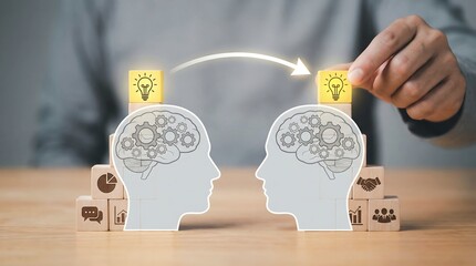 Knowledge Transfer Creative Idea Sharing Business Strategy Success Banner