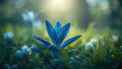 Obraz premium Detailed view of blue leaves serving as a background for design elements, highlighting natural textures