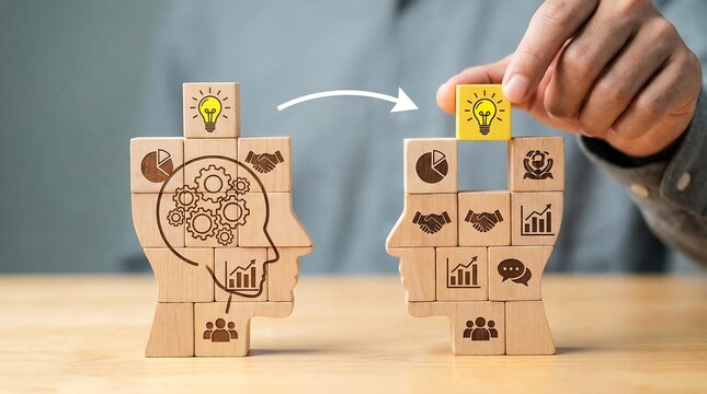 Knowledge Transfer Creative Idea Sharing Business Strategy Success Banner