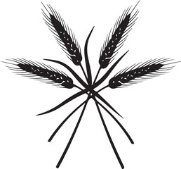 Obraz premium Black and white illustration of wheat ears isolated