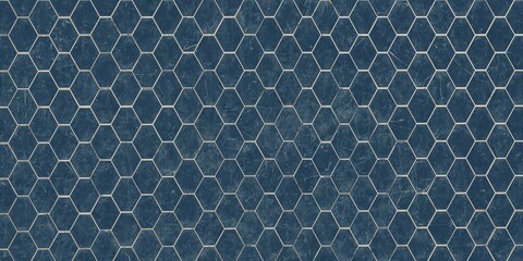 Small dark blue hexagons with a textured pattern as background for design layouts, visual texture use