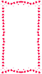 Fototapeta premium Pink heart frame with tiny stars isolated on transparent background PNG