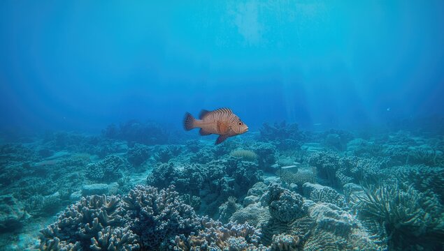 Smallscale scorpionfish perched on rocky seabed, showcasing predator behavior in reef ecosystems for marine biology studies