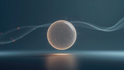 Futuristic digital technology sphere composed of particles, ideal for UI backdrop or circuit design