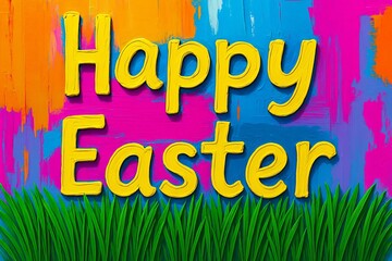 Happy Easter text in acrylic style