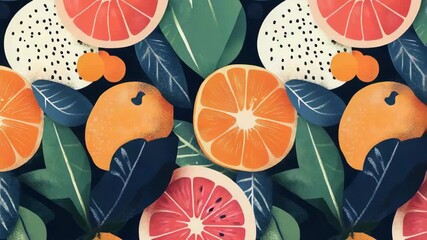 selective focus elegant arrangement of fruits with refined details in cartoon style