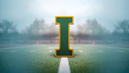 Image of school sports signage in green and yellow, used for layout and design purposes